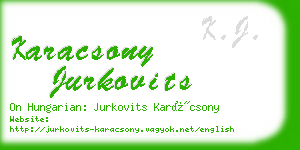 karacsony jurkovits business card